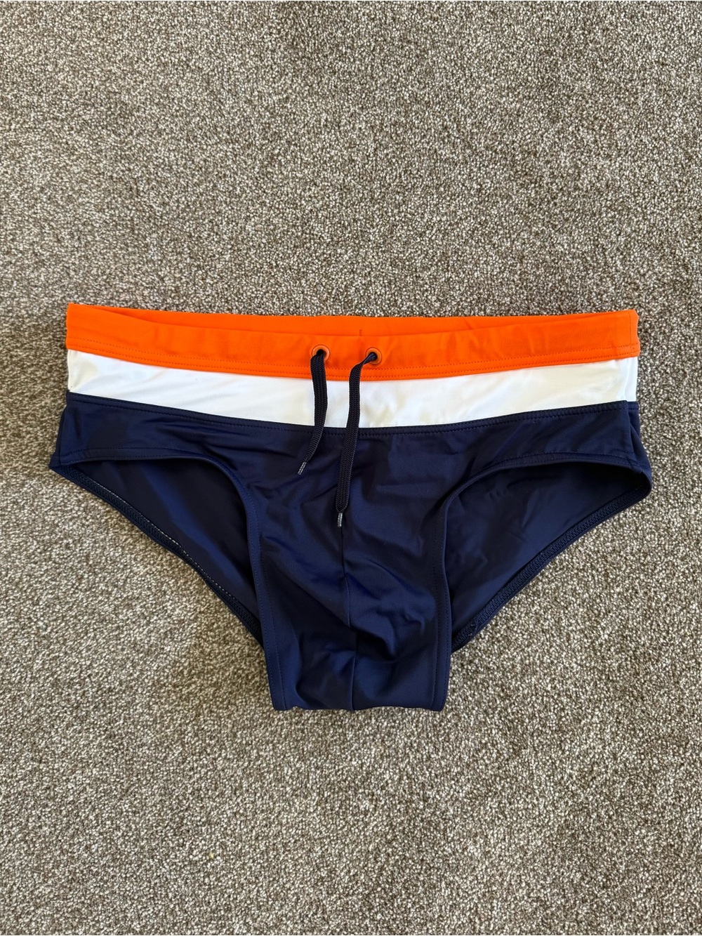 H&M Men's Speedo Swim Brief - Navy, Orange, White